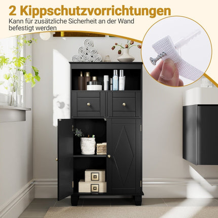 Freestanding Bathroom Storage Cabinet with Adjustable Shelves