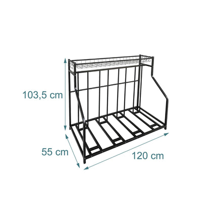 Freestanding Bike Rack – Adjustable Slots, Basket, 6 Hooks