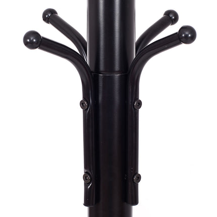 Freestanding Coat Rack, 12 Hooks, Steel Frame, 200 cm