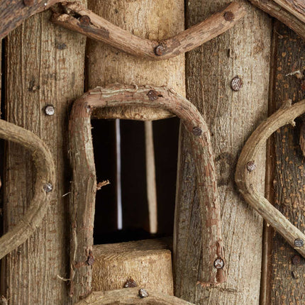 Freestanding Decorative Bird House – Rustic Wood Design