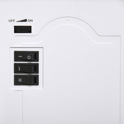 Freestanding Electric Fireplace, 2 Heat Modes, Glass, White