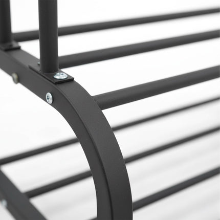Freestanding Iron Clothes Rack with 2 Rails & Shelves