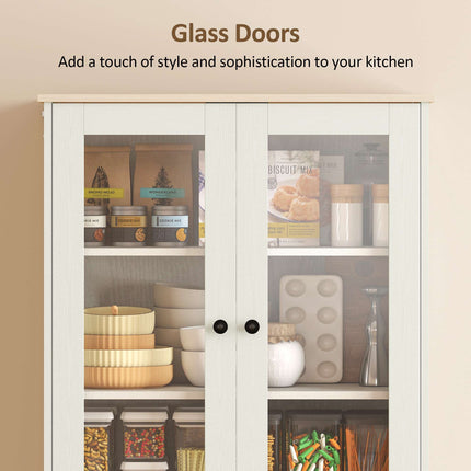Freestanding Kitchen Pantry Cabinet with Adjustable Shelves