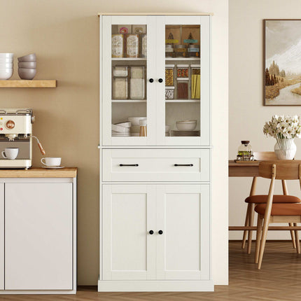 Freestanding Kitchen Pantry Cabinet with Adjustable Shelves