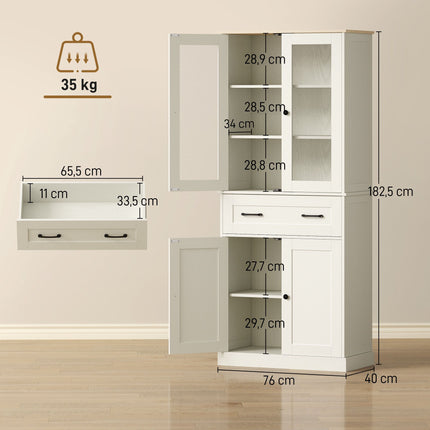 Freestanding Kitchen Pantry Cabinet with Adjustable Shelves
