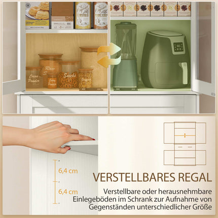 Freestanding Kitchen Pantry Cabinet with Adjustable Shelves