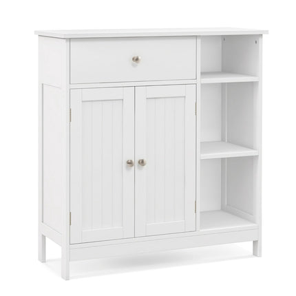 Freestanding Kitchen Storage Cabinet With Drawer, White