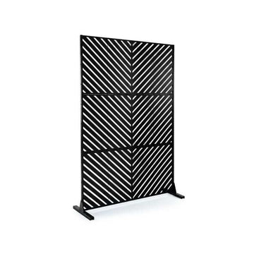 Freestanding Metal Privacy Screen for Patio and Garden, 183 cm, Black