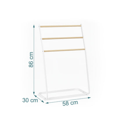 Freestanding Metal Towel Rail, 3-Rung Ladder Design