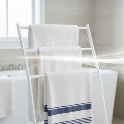 Freestanding Metal Towel Rail, 3-Rung Ladder Design