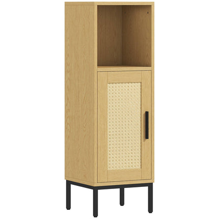 Freestanding Narrow Bathroom Cabinet, Adjustable Shelf, Natural