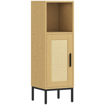 Freestanding Narrow Bathroom Cabinet, Adjustable Shelf, Natural