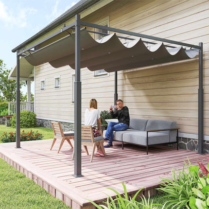 Freestanding Pergola 3x3m with Sliding Roof, UV Resistant