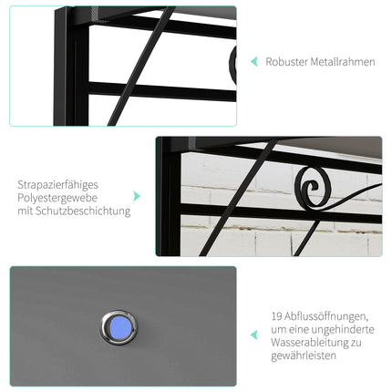 Freestanding Pergola with Retractable Canopy, Steel Frame