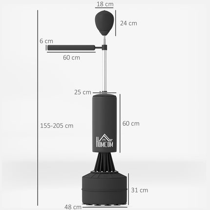 Freestanding Punching Bag with Speedball, Adjustable 155-205cm