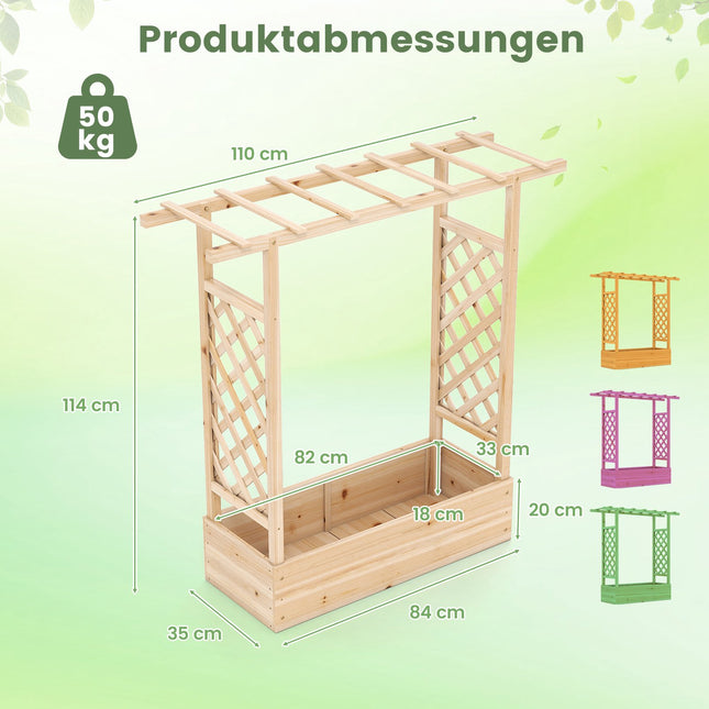 Freestanding Raised Garden Bed with Trellis and Roof, Spruce Wood