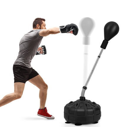 Freestanding Reflex Punching Bag, Adjustable Height, Gloves