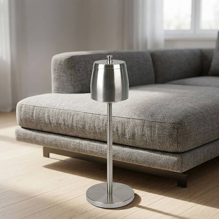 Freestanding Stainless Steel Ashtray, Adjustable Height