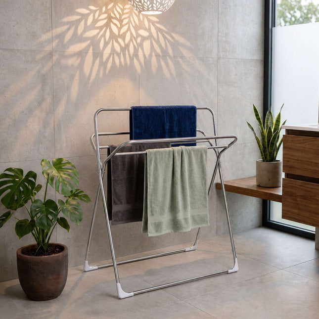 Freestanding Stainless Steel Towel Rack with 5 Rails
