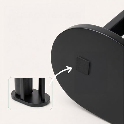 Freestanding Toilet Roll Holder with Shelf – Black
