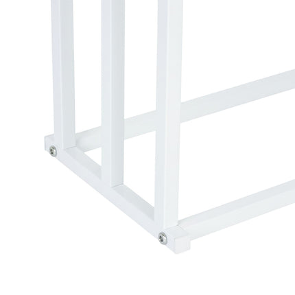 Freestanding Towel Rack, 3 Rails, Metal/Wood Finish