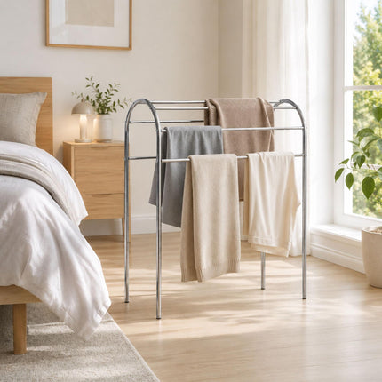 Freestanding Towel Rack, 6 Rails, Stainless Steel