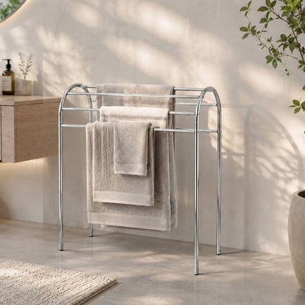 Freestanding Towel Rack, 6 Rails, Stainless Steel