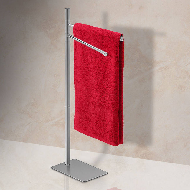 Freestanding Towel Rack, Stainless Steel, 2 Adjustable Arms