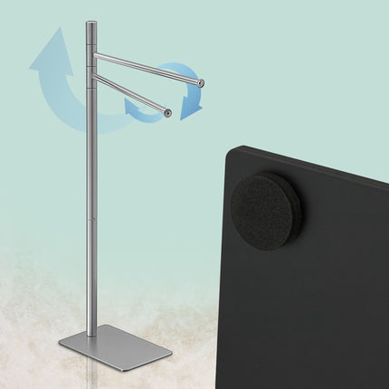 Freestanding Towel Rack, Stainless Steel, 2 Adjustable Arms