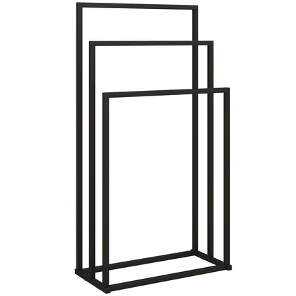 Freestanding Towel Rack with 3 Bars, Steel, 45x21.5x85 cm