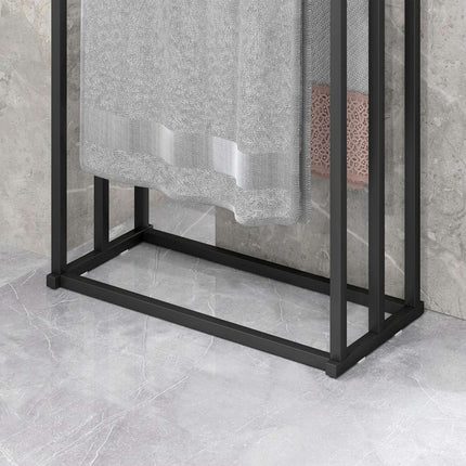 Freestanding Towel Rack with 3 Bars, Steel, 45x21.5x85 cm