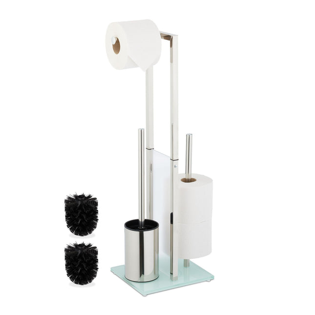 Freestanding WC set in steel & glass