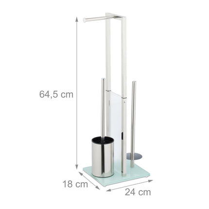 Freestanding WC set in steel & glass