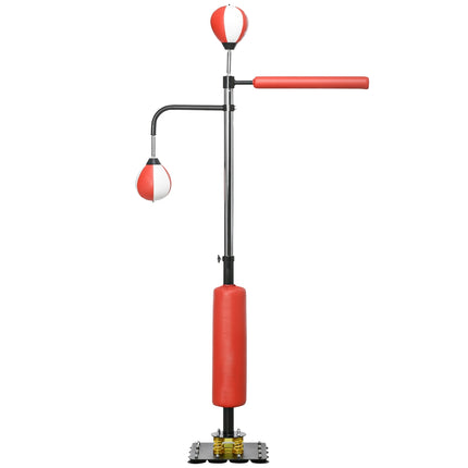 Freestanding punching bag, adjustable height, reflex balls for adults