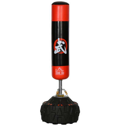 Freestanding punching bag, suction base, 180cm, black/red