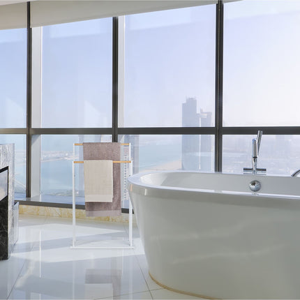 Freestanding towel rail white