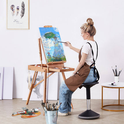 French Easel, Beechwood Foldable Sketchbox, Holds 34-Inch