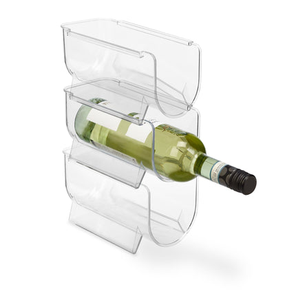 Fridge Bottle Organiser Set – Stackable, Transparent Holder