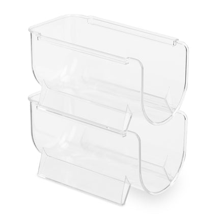 Fridge Bottle Organizer Set – Transparent, Stackable, Space-Saving