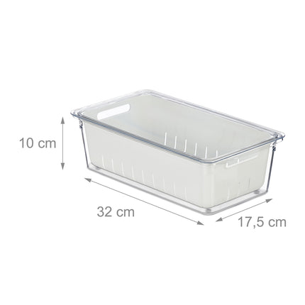 Fridge Organizer with Removable Drainage Basket