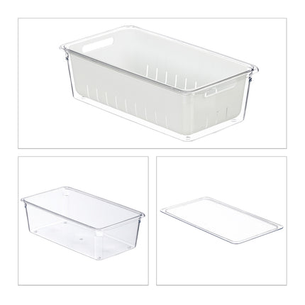 Fridge Organizer with Removable Drainage Basket