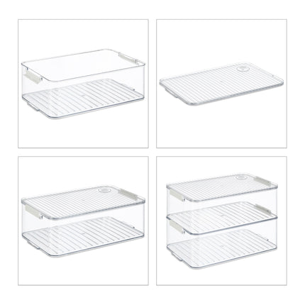 Fridge Storage Boxes Set of 3 with Date Display