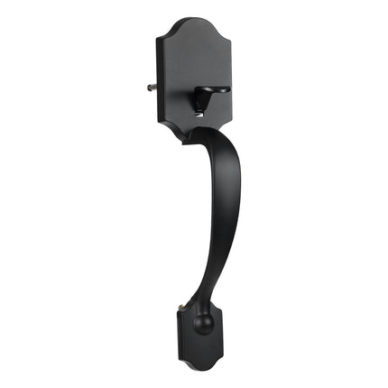 Front Door Handleset With Deadbolt, Matte Black, Adjustable