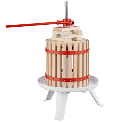 Fruit Wine Press, Manual 2.98 Gal Wood Basket, 6 Blocks