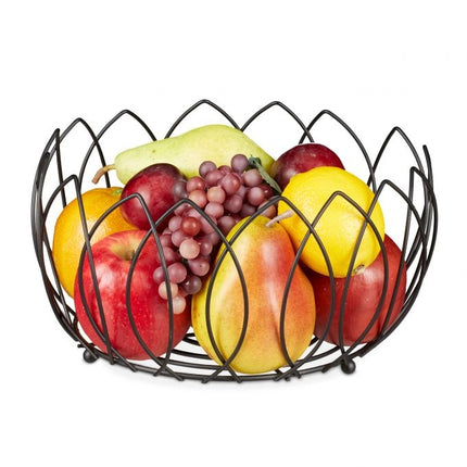 Fruit basket in black metal