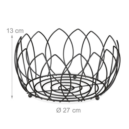 Fruit basket in black metal