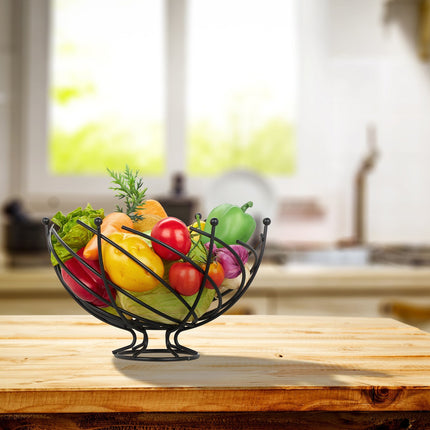 Fruit bowl in black metal