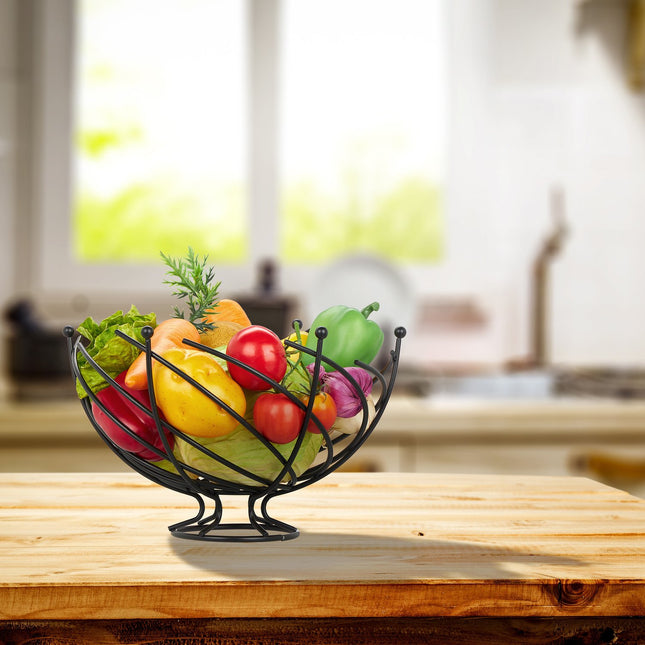 Fruit bowl in black metal
