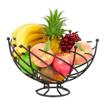 Fruit bowl in black metal