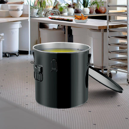 Fryer Grease Bucket, 10 Gal Stainless Steel, Lid Filter Bag